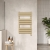 Nuie Flat Panel Electric Towel Rail 840mm H x 500mm W - Brushed Brass