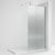 Nuie Fluted Wet Room Screen 1850mm High x 900mm Wide with Support Bar 8mm Glass - Polished Chrome