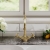 Nuie French Classic Kitchen Sink Mixer Tap Swivel Spout Dual Handle - Brushed Brass | Thumbnail Image