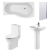 Nuie Freya Complete Bathroom Suite with B-Shaped Shower Bath 1700mm - Right Handed | Thumbnail Image