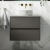 Havana Wall Hung 2-Drawer Vanity Unit with Bellato Grey Worktop 600mm Wide - Graphite Grey