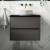 Havana Wall Hung 2-Drawer Vanity Unit with Sparkling Black Worktop 600mm Wide - Graphite Grey