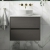 Havana Wall Hung 2-Drawer Vanity Unit with Sparkling White Worktop 600mm Wide - Graphite Grey
