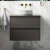 Havana Wall Hung 2-Drawer Vanity Unit with Worktop 600mm Wide - Graphite Grey
