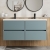 Havana Wall Hung 4-Drawer Vanity Unit with Double Polymarble Basin 1200mm Wide - Coastal Grey | Thumbnail Image