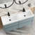 Havana Wall Hung 4-Drawer Vanity Unit with Double Polymarble Basin 1200mm Wide - Coastal Grey | Thumbnail Image