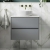 Havana Wall Hung 2-Drawer Vanity Unit with Sparkling White Worktop 600mm Wide - Coastal Grey