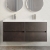 Havana Wall Hung 4-Drawer Vanity Unit with Double Polymarble Basin 1200mm Wide - Metallic Slate | Thumbnail Image
