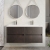 Havana Wall Hung 4-Drawer Vanity Unit with Double Ceramic Basin 1200mm Wide - Metallic Slate | Thumbnail Image