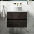 Havana Wall Hung 2-Drawer Vanity Unit with Sparkling White Worktop 600mm Wide - Metallic Slate