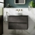 Havana Wall Hung 2-Drawer Vanity Unit with Sparkling Black Worktop 800mm Wide - Metallic Slate