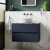 Havana Wall Hung 2-Drawer Vanity Unit with Carrera Marble Worktop 800mm Wide - Midnight Blue | Thumbnail Image