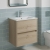 Havana Wall Hung 2-Drawer Vanity Unit with Basin 2 500mm Wide - Autumn Oak