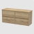 Havana Wall Hung 4-Drawer Vanity Unit with Worktop 1200mm Wide - Autumn Oak