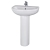 Nuie Ivo Basin and Full Pedestal 555mm Wide - 1 Tap Hole