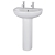 Nuie Ivo Basin and Full Pedestal 555mm Wide - 2 Tap Hole