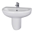 Nuie Ivo Basin and Semi Pedestal 555mm Wide - 1 Tap Hole