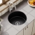 Nuie Undermount Round Kitchen Sink 1.0 Bowl with Central Waste and Overflow 460mm Diameter - Soft Black | Thumbnail Image