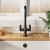 Nuie Kosi Mono Kitchen Sink Mixer Tap Dual Lever Handle - Matt Black | Thumbnail Image