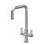Nuie Kosi Mono Kitchen Sink Mixer Tap Dual Lever Handle - Brushed Nickel