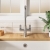 Nuie Kosi Mono Kitchen Sink Mixer Tap Dual Lever Handle - Brushed Nickel | Thumbnail Image