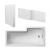 Nuie Square L-Shaped Shower Bath with Front Panel and Screen 1700mm x 700mm/850mm - Left Handed