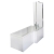 Nuie Square L-Shaped Shower Bath with Front Panel and Screen 1500mm x 700mm/850mm - Right Handed