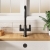 Nuie Lachen Mono Kitchen Sink Mixer Tap Dual Lever Handle - Matt Black | Thumbnail Image