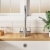 Nuie Lachen Mono Kitchen Sink Mixer Tap Dual Lever Handle - Brushed Nickel | Thumbnail Image