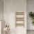 Nuie Lorica Straight Heated Ladder Towel Rail 800mm H x 500mm W - Brushed Brass | Thumbnail Image