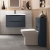 Nuie Lunar Back to Wall WC Toilet Unit 550mm Wide - Satin Anthracite | Thumbnail Image