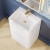 Nuie Lunar Floor Standing 2-Drawer Vanity Unit with Ceramic Basin 600mm Wide - Satin White | Thumbnail Image
