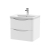 Nuie Lunar Wall Hung 2-Drawer Vanity Unit with Ceramic Basin 600mm Wide - Satin White