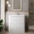 Nuie Lunar Floor Standing 2-Drawer Vanity Unit with Ceramic Basin 800mm Wide - Satin White | Thumbnail Image