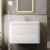 Nuie Lunar Wall Hung 2-Drawer Vanity Unit with Polymarble Basin 800mm Wide - Satin White | Thumbnail Image
