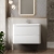 Nuie Lunar Wall Hung 2-Drawer Vanity Unit with Ceramic Basin 800mm Wide - Satin White | Thumbnail Image