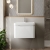 Nuie Lunar Wall Hung 1-Drawer Vanity Unit with 1TH Thin-Edged Basin 600mm Wide - Satin White | Thumbnail Image