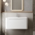 Nuie Lunar Wall Hung 1-Drawer Vanity Unit with Polymarble Basin 800mm Wide - Satin White | Thumbnail Image