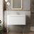 Nuie Lunar Wall Hung 1-Drawer Vanity Unit with Ceramic Basin 800mm Wide - Satin White | Thumbnail Image