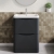 Nuie Lunar Floor Standing 2-Drawer Vanity Unit with Ceramic Basin 600mm Wide - Satin Anthracite | Thumbnail Image