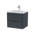 Nuie Lunar Wall Hung 2-Drawer Vanity Unit with Ceramic Basin 600mm Wide - Satin Anthracite
