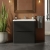 Nuie Lunar Floor Standing 2-Drawer Vanity Unit with Polymarble Basin 800mm Wide - Satin Anthracite