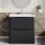 Nuie Lunar Floor Standing 2-Drawer Vanity Unit with Polymarble Basin 800mm Wide - Satin Anthracite | Thumbnail Image