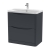 Nuie Lunar Floor Standing 2-Drawer Vanity Unit with 1TH Thin-Edged Basin 800mm Wide - Soft Black | Thumbnail Image