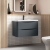 Nuie Lunar Wall Hung 2-Drawer Vanity Unit with Ceramic Basin 600mm Wide - Satin Anthracite
