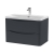Nuie Lunar Wall Hung 2-Drawer Vanity Unit with 1TH Thin-Edged Basin 800mm Wide - Soft Black | Thumbnail Image
