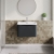 Nuie Lunar Wall Hung 1-Drawer Vanity Unit with Polymarble Basin 600mm Wide - Satin Anthracite | Thumbnail Image