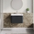 Nuie Lunar Wall Hung 1-Drawer Vanity Unit with Ceramic Basin 600mm Wide - Satin Anthracite | Thumbnail Image