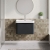 Nuie Lunar Wall Hung 1-Drawer Vanity Unit with 1TH Thin-Edged Basin 600mm Wide - Soft Black | Thumbnail Image