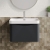Nuie Lunar Wall Hung 1-Drawer Vanity Unit with 1TH Thin-Edged Basin 600mm Wide - Soft Black | Thumbnail Image